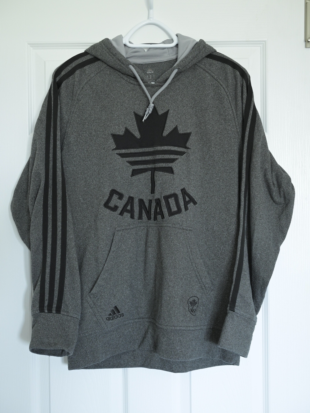 adidas Gray Canada Pullover Hoodie with Black Trim